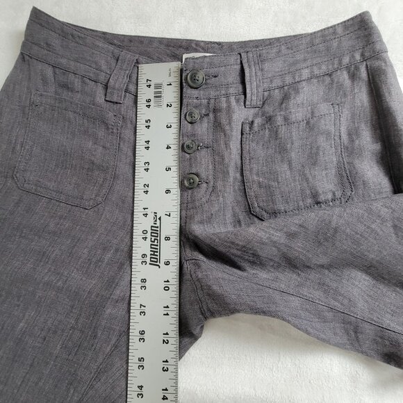 CAbi Womens Gray Slate Linen Sailor Pants Size 8 Wide Leg Casual 371New $98 - Picture 9 of 12